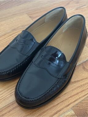 Cole Haan Black Patent Leather Penny Loafers